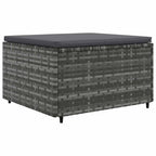6-tlg. Garten-Lounge-Set mit Kissen Grau Poly Rattan