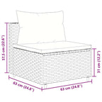 6-tlg. Garten-Lounge-Set mit Kissen Schwarz Poly Rattan