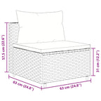 9-tlg. Garten-Sofagarnitur mit Kissen Schwarz Poly Rattan