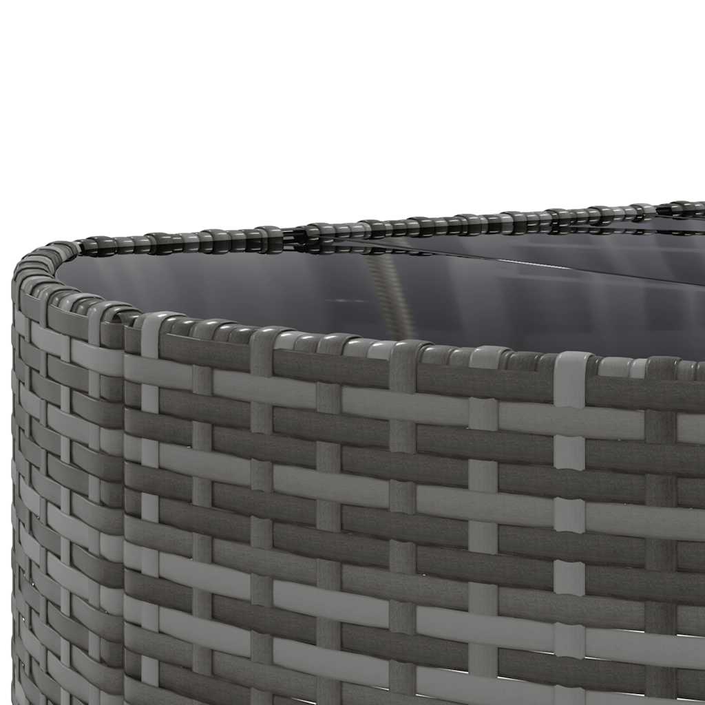 10-tlg. Garten-Sofagarnitur mit Kissen Grau Poly Rattan