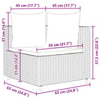 4-tlg. Garten-Sofagarnitur mit Kissen Grau Poly Rattan