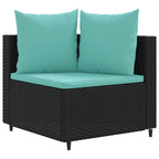 4-tlg. Garten-Sofagarnitur mit Kissen Schwarz Poly Rattan