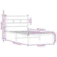 Bettgestell ohne Matratze mit Kopfteil Braun Eiche 80x200 cm