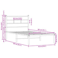 Bettgestell ohne Matratze mit Kopfteil Braun Eiche 90x200 cm