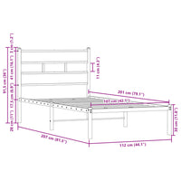 Bettgestell ohne Matratze mit Kopfteil Braun Eiche 107x203 cm