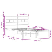 Bettgestell ohne Matratze mit Kopfteil Braun Eiche 120x190 cm