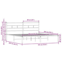 Bettgestell ohne Matratze mit Kopfteil Braun Eiche 180x200 cm