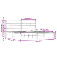 Bettgestell ohne Matratze mit Kopfteil Braun Eiche 190x200 cm