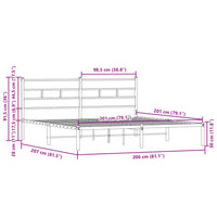 Bettgestell ohne Matratze mit Kopfteil Braun Eiche 200x200 cm