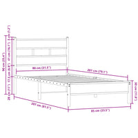 Bettgestell ohne Matratze mit Kopfteil Sonoma-Eiche 80x200 cm