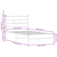 Bettgestell ohne Matratze mit Kopfteil Sonoma-Eiche 100x200 cm