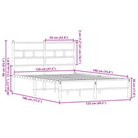 Bettgestell ohne Matratze mit Kopfteil Sonoma-Eiche 120x190 cm