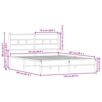 Bettgestell ohne Matratze mit Kopfteil Räuchereiche 150x200 cm