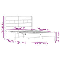 Bettgestell ohne Matratze Braun Eiche 120x190 cm Holzwerkstoff