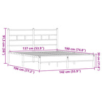 Bettgestell ohne Matratze Braun Eiche 137x190 cm Holzwerkstoff