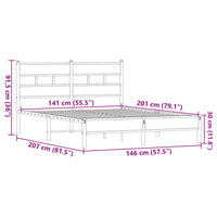 Bettgestell ohne Matratze Braun Eiche 140x200 cm Holzwerkstoff