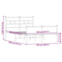 Bettgestell ohne Matratze Braun Eiche 120x190 cm Holzwerkstoff