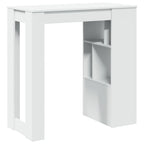 Bartisch mit Regal Weiß 102x50x103,5 cm Holzwerkstoff