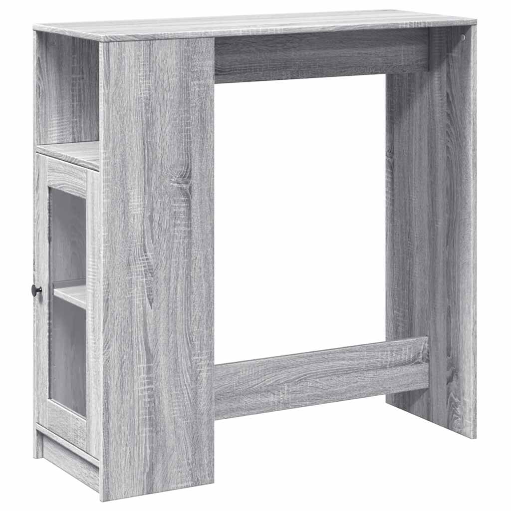 Bartisch mit Regal Grau Sonoma 101x40x103,5 cm Holzwerkstoff