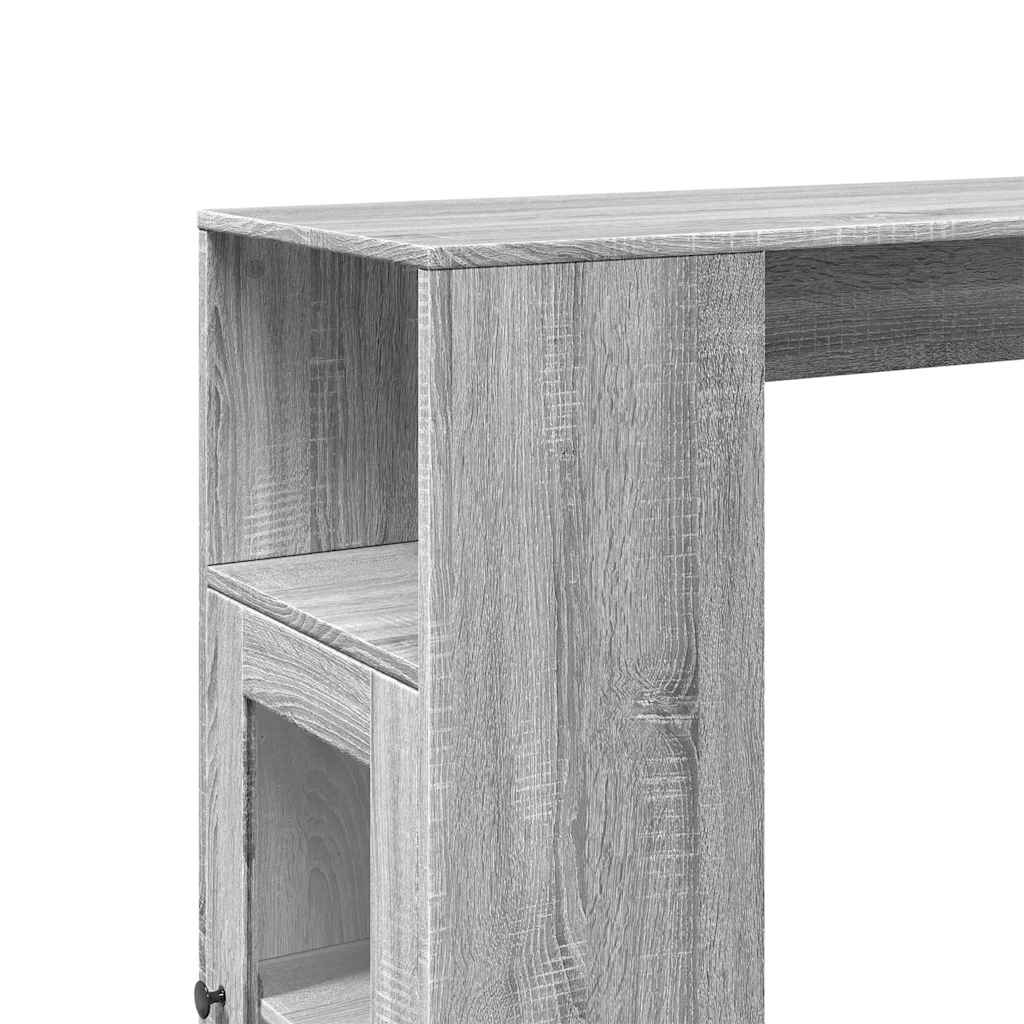 Bartisch mit Regal Grau Sonoma 101x40x103,5 cm Holzwerkstoff