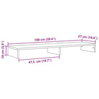 Monitorständer Betongrau 100x27x10 cm Holzwerkstoff