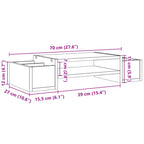 Monitorständer mit Stauraum Eichen-Optik 70x27x15 Holzwerkstoff