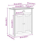 Waschbeckenunterschrank BODO Weiß 70x35x80 cm
