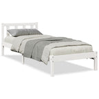 Massivholzbett Extra Lang ohne Matratze Weiß 90x220 Kiefernholz