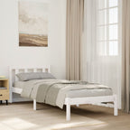 Massivholzbett Extra Lang ohne Matratze Weiß 100x220 Kieferholz