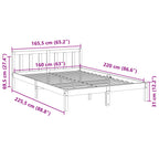 Massivholzbett Extra Lang ohne Matratze Weiß 160x220 Kieferholz