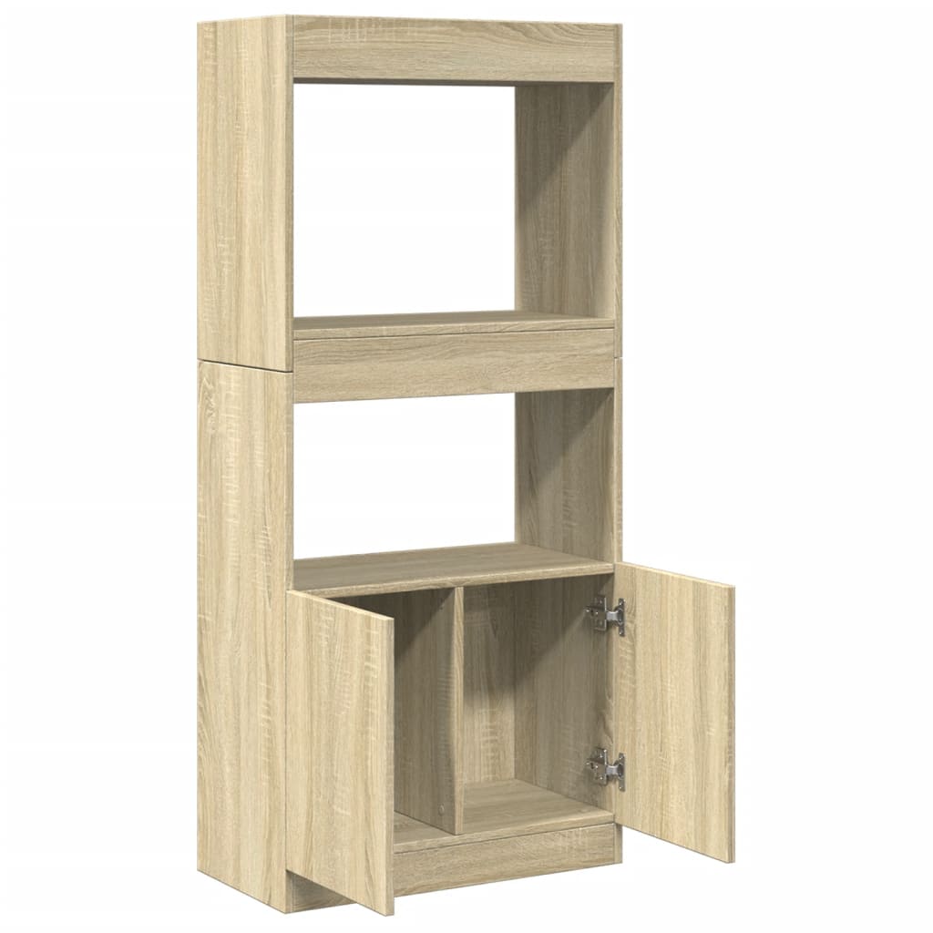 Highboard Sonoma-Eiche 63x33x140 cm Holzwerkstoff
