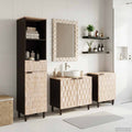 Badezimmer Sets mit Regal 4 pcs Weiße gewaschene Oberfläche