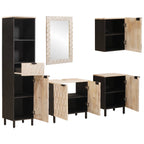 Badezimmer Sets mit Regal 5 pcs Weiße gewaschene Oberfläche