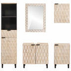 Badezimmer Sets mit Regal 5 pcs Weiße gewaschene Oberfläche