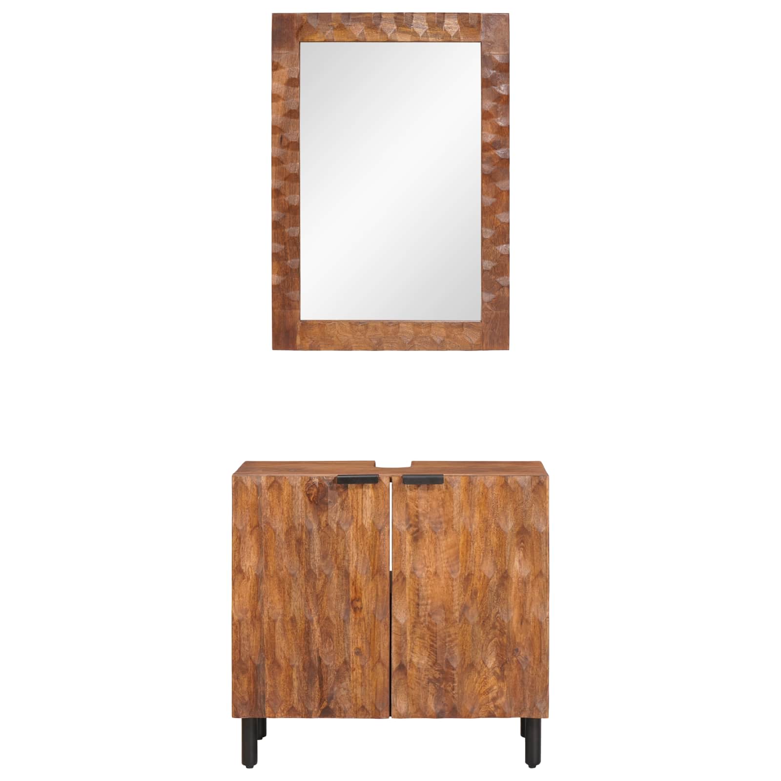 Badezimmer Sets 2 pcs Akazie Braun Winish Massivholz Mango