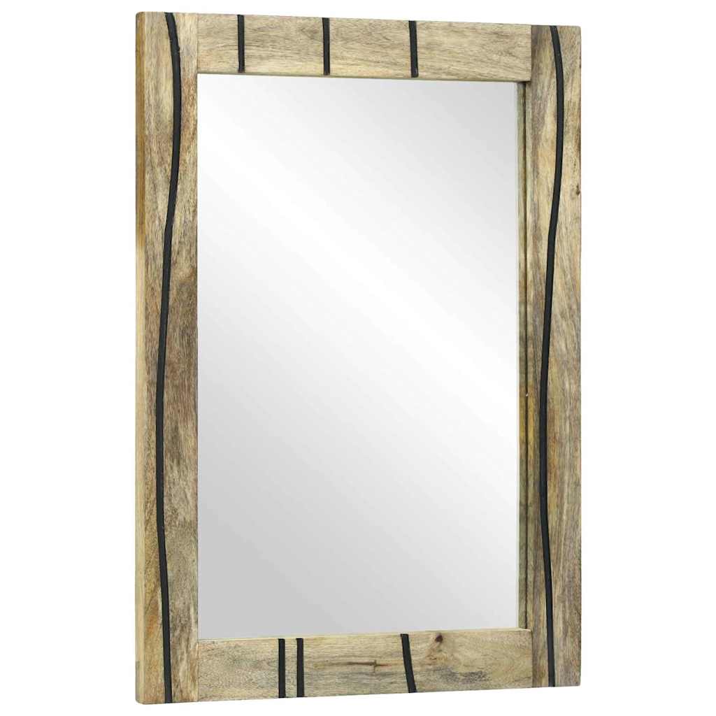 Badezimmerschrank-Set 2 pcs Natur Massivholz Mango