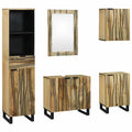 Badezimmermöbel-Set mit Schubladen 5 pcs Braun Holzwerkstoff