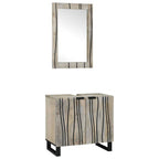 Badezimmerschrank-Set 2 pcs Weiß Massivholz Mango