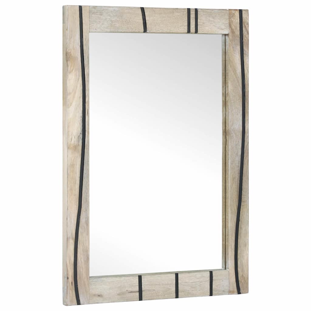 Badezimmerschrank-Set 2 pcs Weiß Massivholz Mango