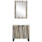 Badezimmerschrank-Set 2 pcs Weiß Massivholz Mango