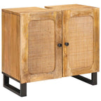 Badezimmer Sets mit Speicher 2 pcs Braun Massivholz Mango