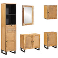 Badezimmer Sets mit Schubladen mit Regal Natur Massivholz Mango