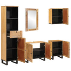 Badezimmer Sets mit Schubladen mit Regal Natur Massivholz Mango
