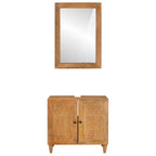 Badezimmermöbel-Set mit Regal mit Tür 2 pcs Braun Holzwerkstoff