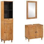 Badezimmermöbel-Set mit Schubladen 3 pcs Braun Holzwerkstoff