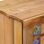 Badezimmermöbel-Set mit Schubladen 4 pcs Natur Massivholz Mango