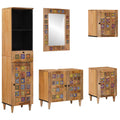 Badezimmermöbel-Set mit Schubladen 5 pcs Natur Massivholz Mango