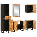 Badezimmer Sets mit Schubladen 5 pcs Natur Massivholz Mango