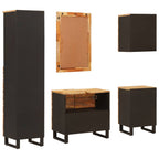 Badezimmer Sets mit Schubladen 5 pcs Natur Massivholz Mango