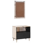 Badezimmermöbel-Set Wandmontiert 2 pcs Weiß Massivholz Mango